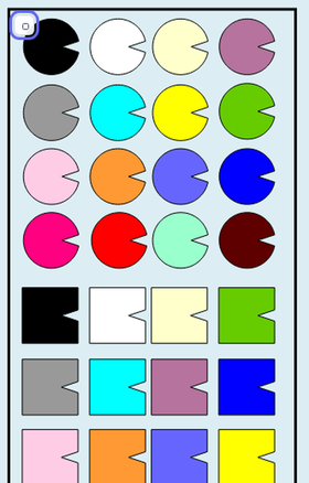 Palette showing single reps (stack level 1)