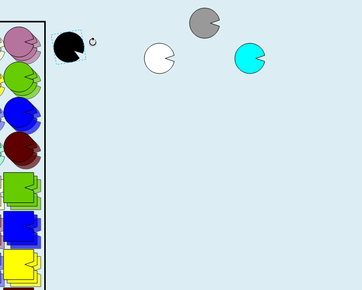 Representative while rotating with the rotation handle