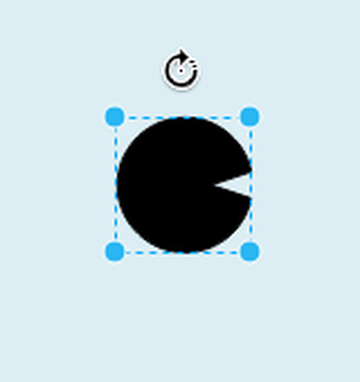 Selected rep with four corner resize dots